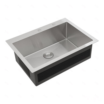 Évier de cuisine encastrable 30 po x 22 po x 10 po à cuve simple en acier inoxydable de calibre 16