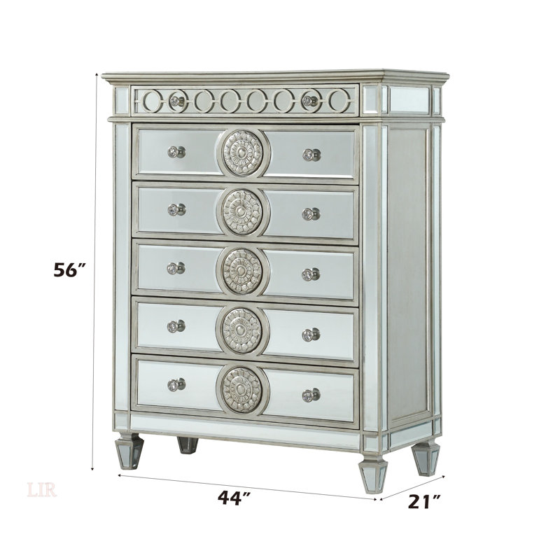 Armoire de rangement à large tiroir avec commode à miroir Varian