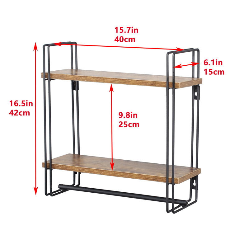 Hebgen 2 Piece Wood Floating Shelf
