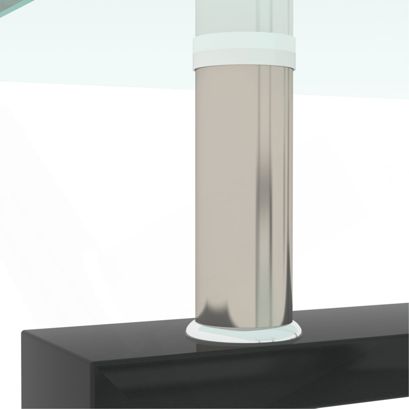 Nansi Glass Coffee Table, Living Room Table and Center table with 2-Tier Storage Shelves, Modern Design with Metal Legs