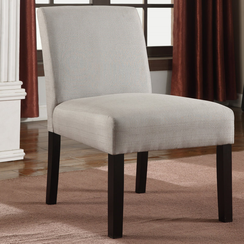 Devansh Upholstered Slipper Chair, Light Gray
