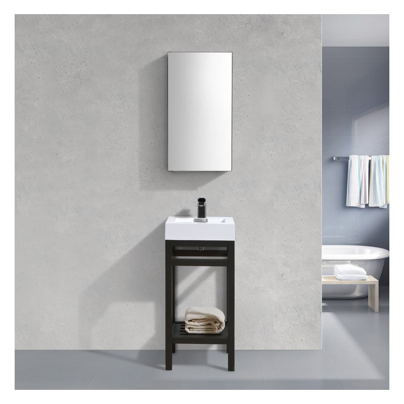 Halesowen 16'' Single Bathroom Vanity with Acrylic Top, Matte Black