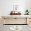 Canapé 94,8 po beige chenille nuage, assise profonde avec structure en bois massif, sans assemblage-1819621313