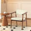 Chaise de salle à manger avec accoudoirs en simili cuir et tissu Hisaw-1873006092-1870839375