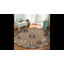 Tapis rond noué à la main taupe / noir / rose-919214380
