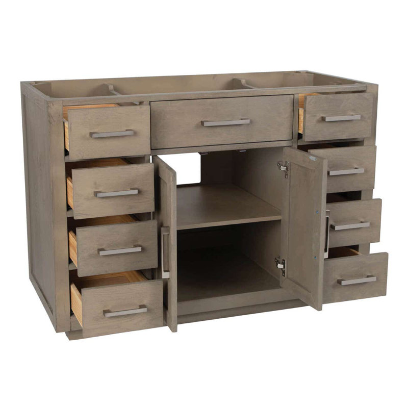 Base de meuble-lavabo simple 47,25 po seulement, Chêne gris