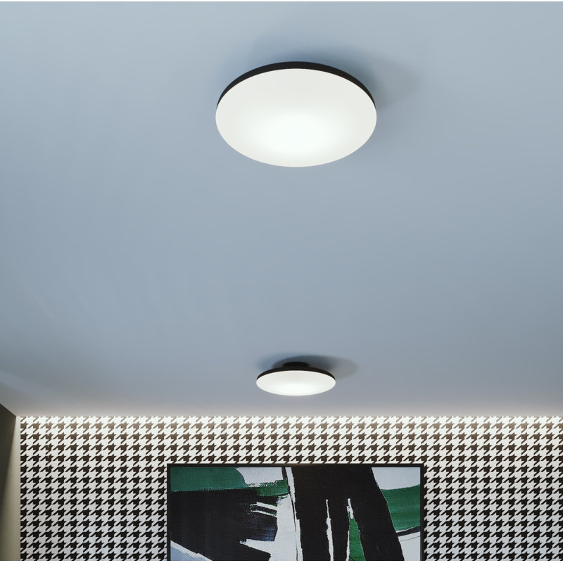 Aiyden Acrylic Flush Mount, Black, 4.38" H x 19" W x 19" D