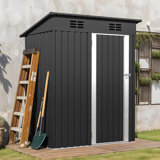2.46' W X 1.82' D X 5.94'H Galvanized Steel Storage Shed