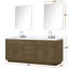 Double 84 po L 36 po. X H Miroirs et meuble-lavabo en marbre, comptoir de culture