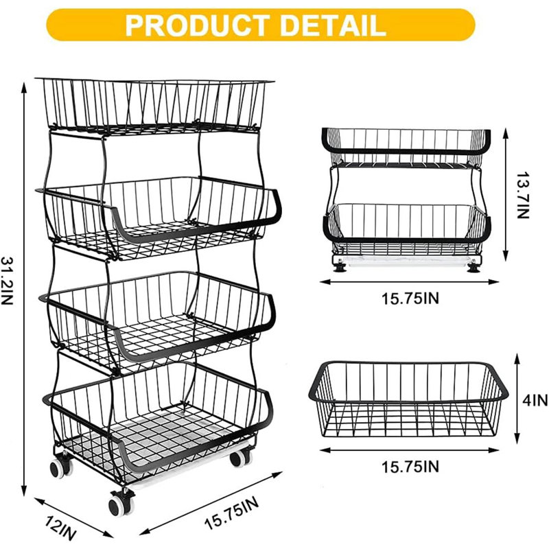 Dreona Metal Bar Cart, Black