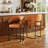 26" Counter Height Bar Stools,Camel PU Leather Black Metal Base-1655200451-1655200450