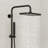 Wall Mount Rainfall Shower System, Dual‑Function Shower Head with Slide Bar, Handheld Shower-128567558