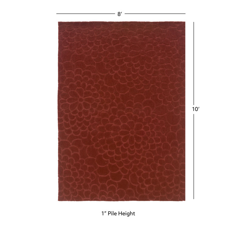 Marisela Hand Tufted Floral Indoor Rug, Rectangle 8' x 10'