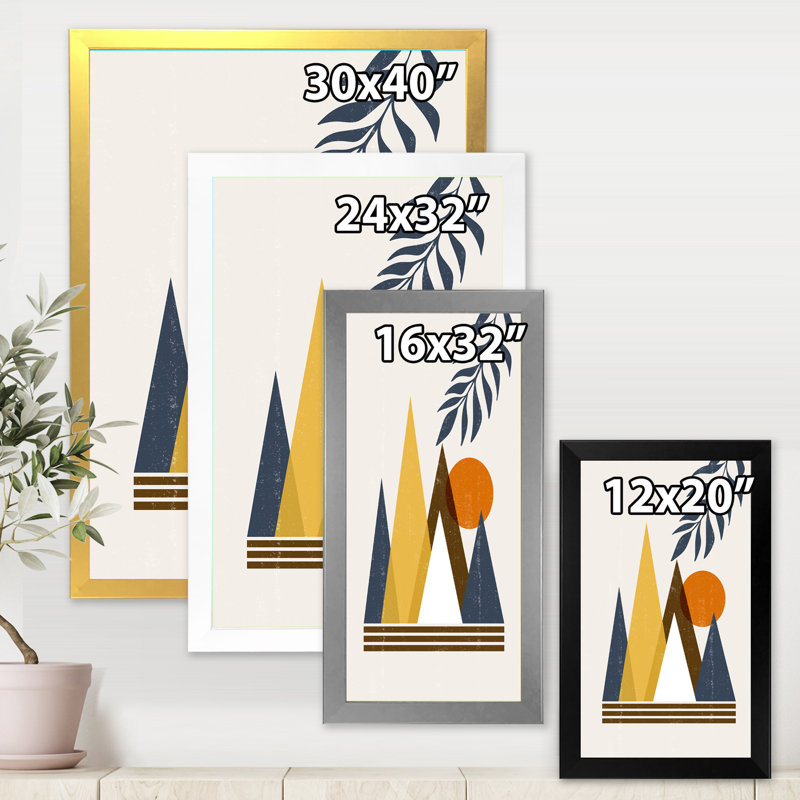 Abstrait soleil et lune dans les montagnes I - Photographie de cadre photo sur toile, Cadre noir, H 32 po x l 24 po x P 1 po