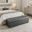 Banc de rangement rembourré en polyuréthane de 60,2 po de large avec repose-pieds capitonné avec repose-pieds-130449297