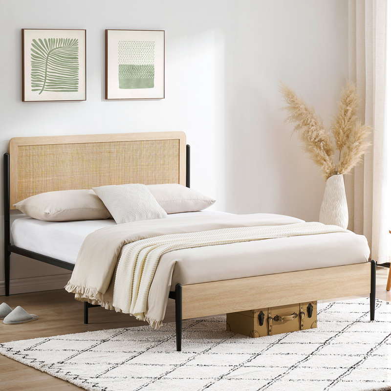 Lit plateforme en rotin Alexandia, Grand