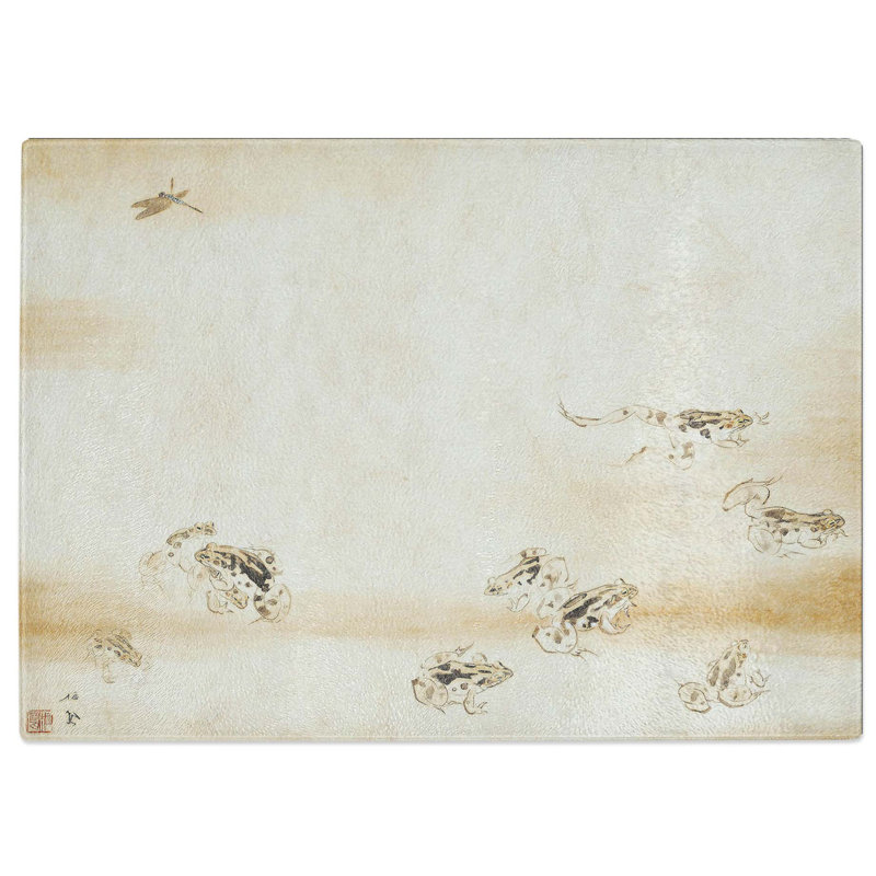 Tempered Glass Toads by Takeuchi Seiho Cutting Board, 39 cm W x 28.5 cm L