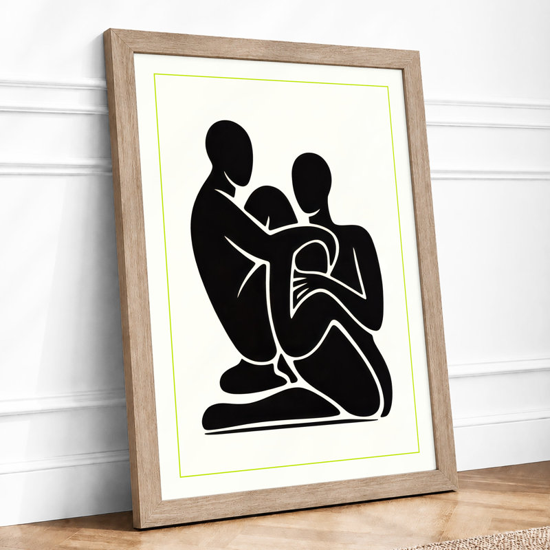 Shared Reading Minimalist - Framed Print, A3 - 42.0 x 29.7 cm, Oak