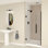 Porte de douche à charnière en acier inoxydable brossé avec verre transparent l 35,5 po x H 76 po Transolide Elizabeth