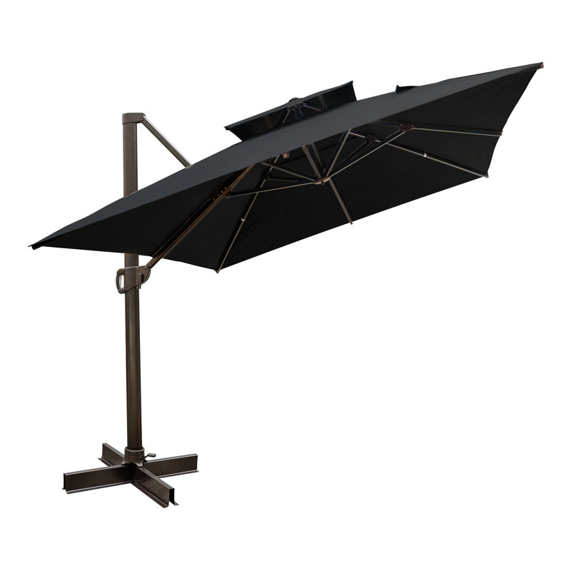 Antony 153" X 116" Rectangular Cantilever Umbrella, Weighted Base Does Not Include, Noir