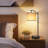 Veradi 23” Modern Arched Small Table Lamp with Bulb,Rotary Dimmer Switch Desk Lamp with with Adjustable Shade（Set of 2)