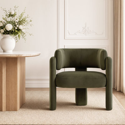 Fauteuil de baril en velours