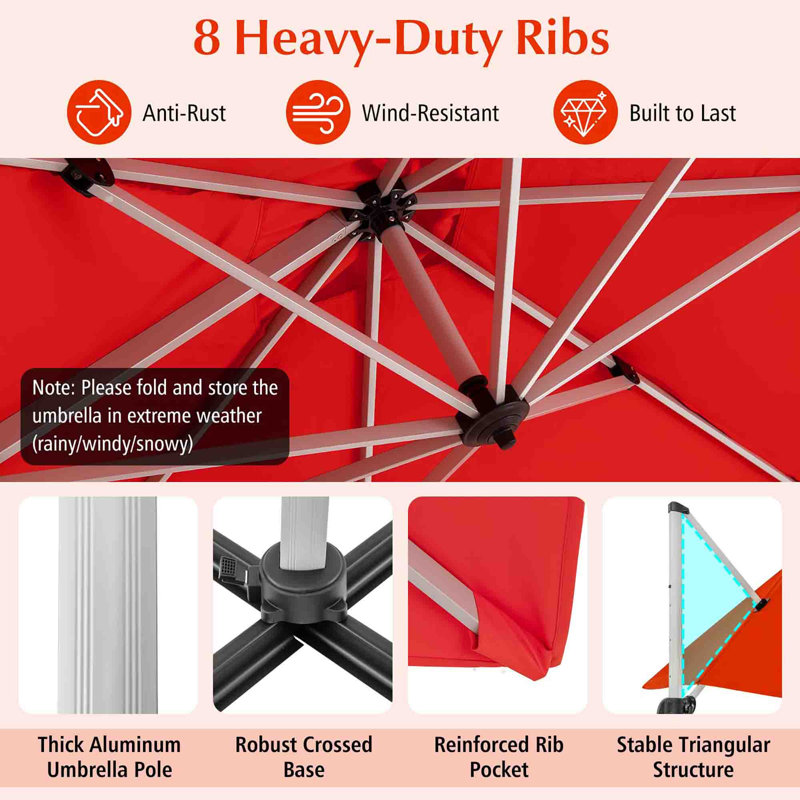 300cm Cantilever Parasol, Orange