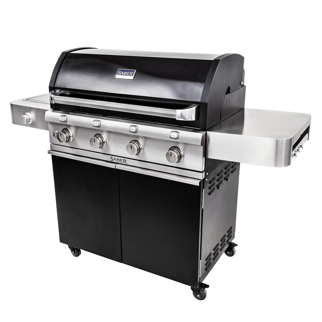 Saber 4-Burner Infrared Propane Gas Grill, Black Saber