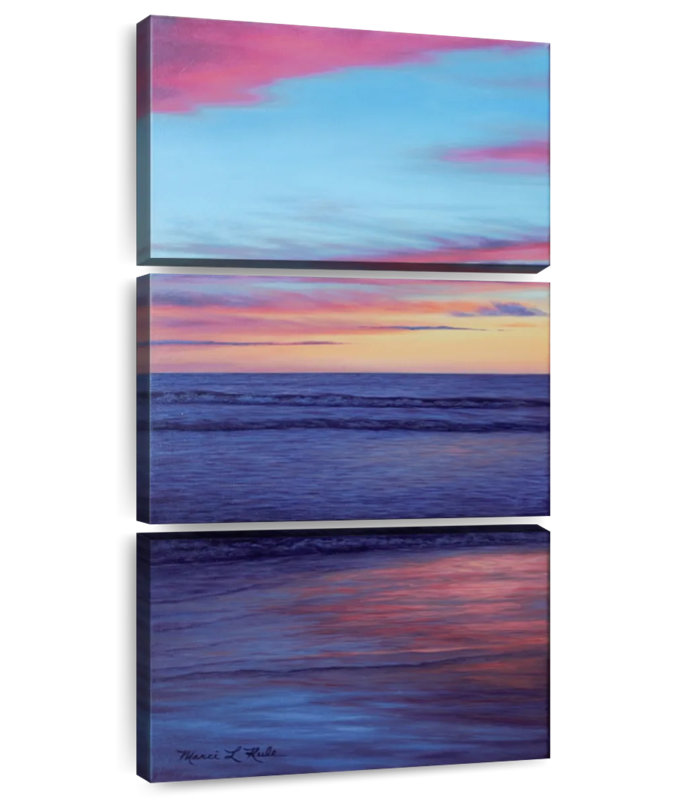 Seascapes, Californie, coucher de soleil, H 75 po x l 36 po