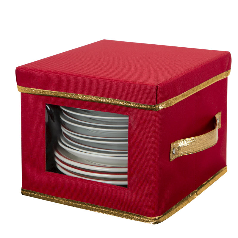 Assiettes repas des Fêtes, H 8 po x l 9,45 po x P 9,45 po