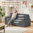 Convertible 6-In-1 Sleeper Sofa Bed, Corduroy Pull Out Couch With 3-Tier Extending Design, Upholstered Sofa With Chaise, Storage Pockets & 2 Cushions For Small Spaces-1154918510