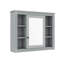 Armoire de rangement murale 35 po x 28 po, armoire de salle de bain moderne en bois avec miroir, armoire de rangement avec 6 tablettes ouvertes-952479196