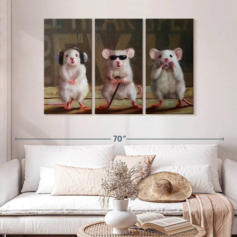 Ketti Three Wise Mice, 32" H x 50" W