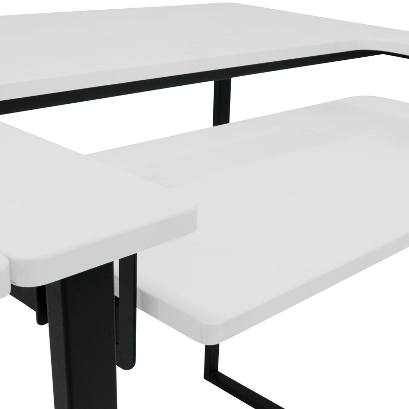 41'' x 23'' Sewing Table with Sewing Machine Platform, White