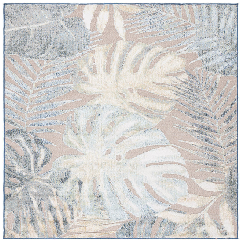 Valenza Sarasota Performance Floral Indoor/Outdoor Area Rug, Square 6'7"