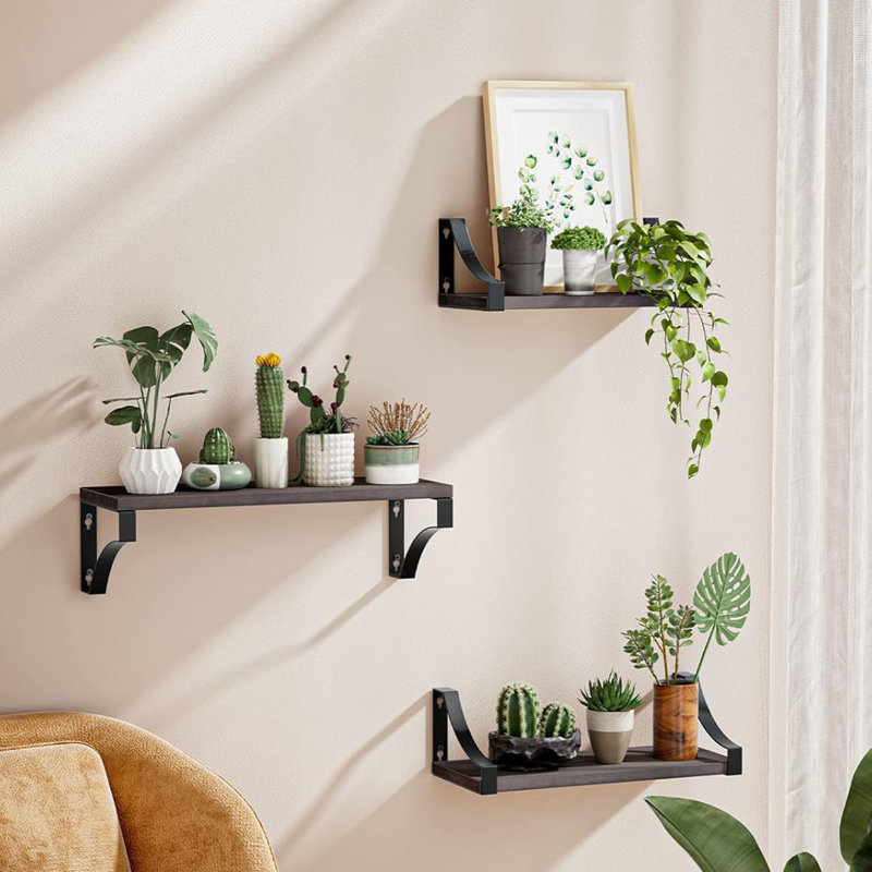Paulownia Floating Shelf, Dark Brown