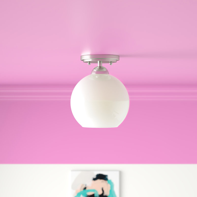 Alayna Glass Semi Flush Mount, Brushed Nickel