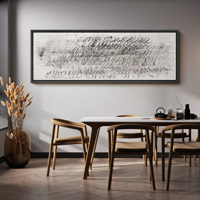«Abstract Pastel Lines Dynamic Script Flow», reproduction d'art sur toile encadrée