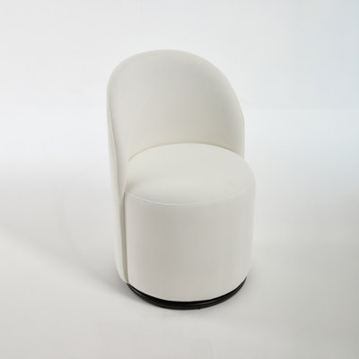 Ensemble de 1 chaise demi-tonneau de cuisine et de salle à manger rembourrée, chaise de salle à manger ronde moderne en velours de style Mid-Century, fauteuil d'appoint à 360 degrés pivotant et confortable pour le salon