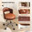Ring-Shaped Wooden Back Office Chair With Foot Spikes And Wheels-1265467741