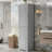 Tall Bathroom Storage Cabinet, Freestanding Storage Cabinet With Two Different Size Doors And Adjustable Shelf, Door Shelve Design, MDF Board With Painted Finish, Gray-1018979035
