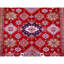Tapis oriental rouge / ivoire / bleu en laine noué à la main