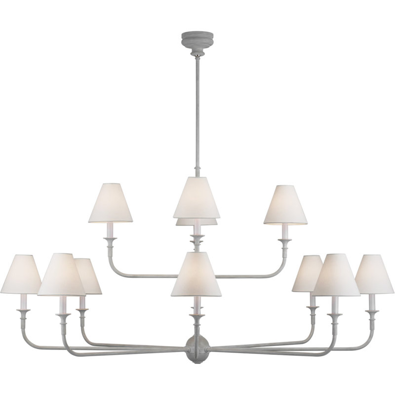 Thomas O'Brien Piaf Grande Two-Tier Chandelier, Swedish Gray