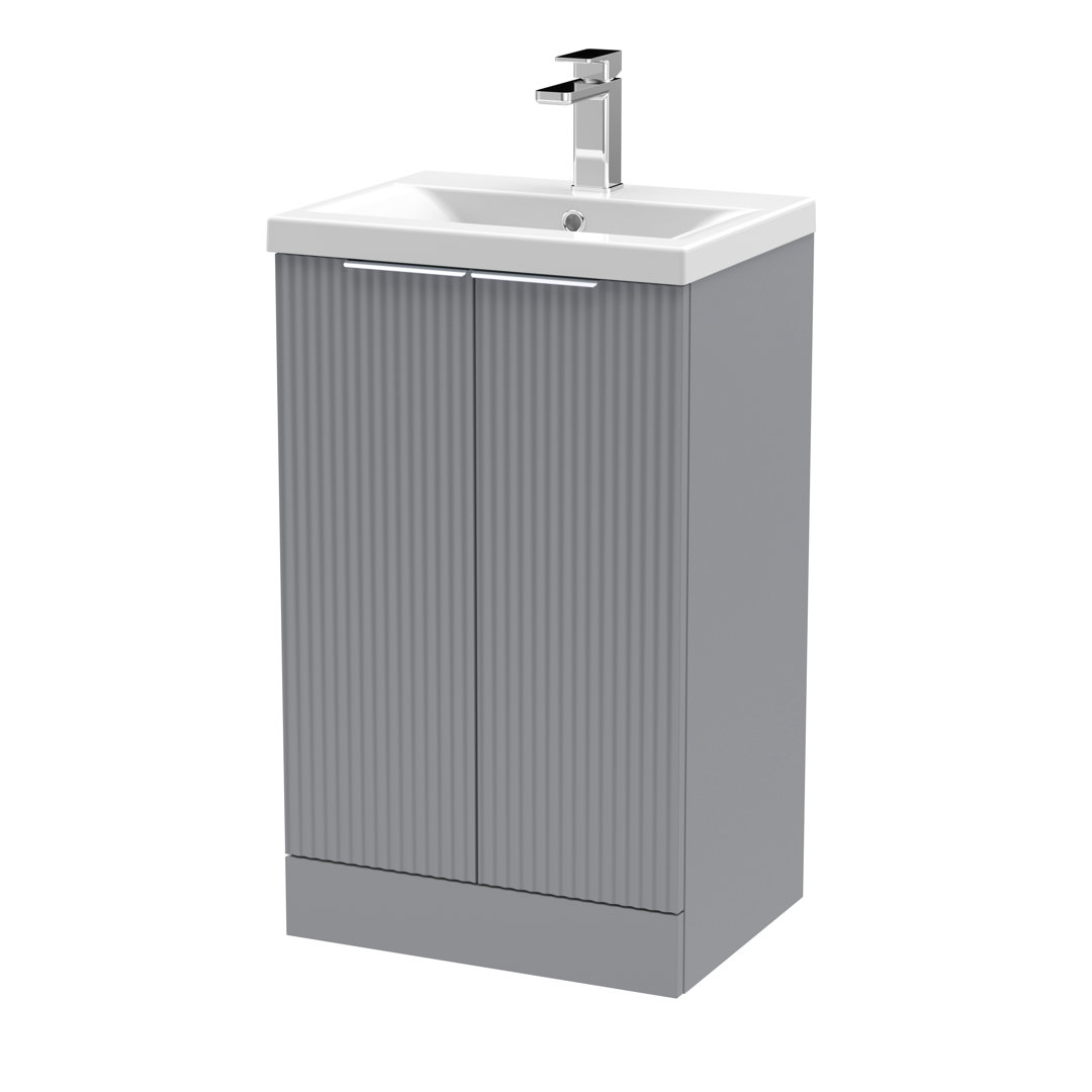 Fluted 510mm Single Bathroom Vanity with Vitreous China Basin