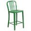 Commercial Grade Metal Indoor-Outdoor Stool with Vertical Slat Back-1056393363-1056393367
