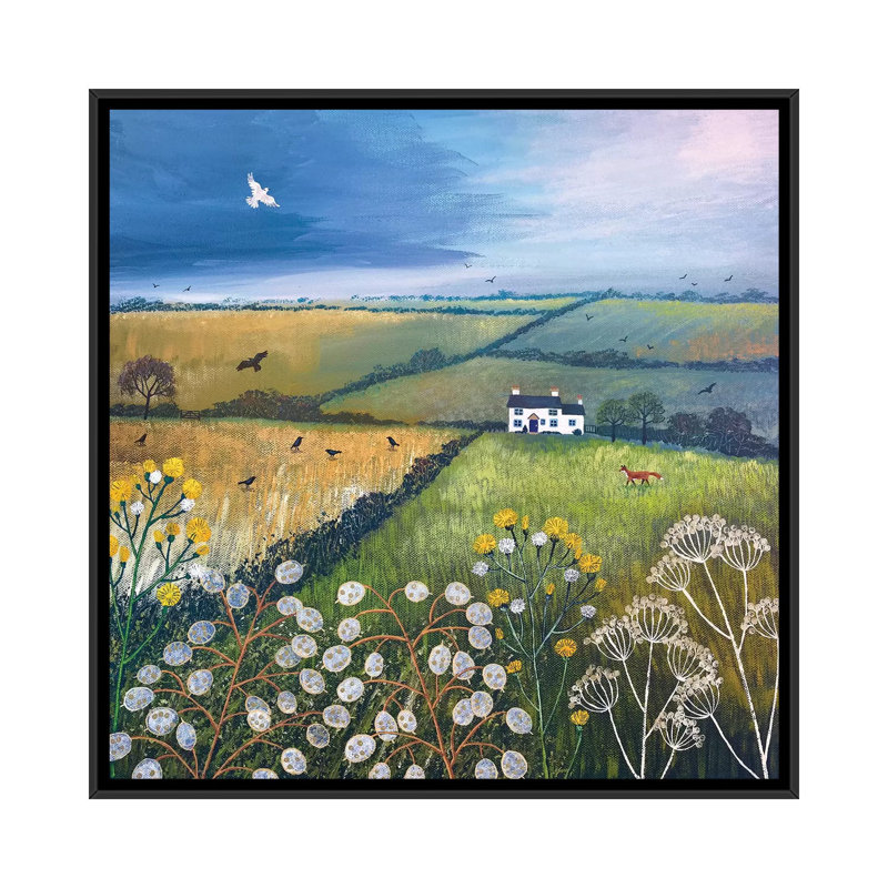 « septembre fields », impression sur toile, Toile avec cadre noir, H 5 po x l 18 po x P 18 po, Pas de tapis