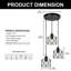 Luminaire suspendu grappe noir 3 lumières Aaiyana