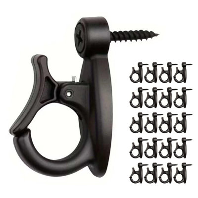 20 Pack Black String Light Screw Hooks, Multipurpose Utility Hanger Hooks for Indoor Outdoor Patio Garden, Hanging Plants Wind Chimes Lanterns
