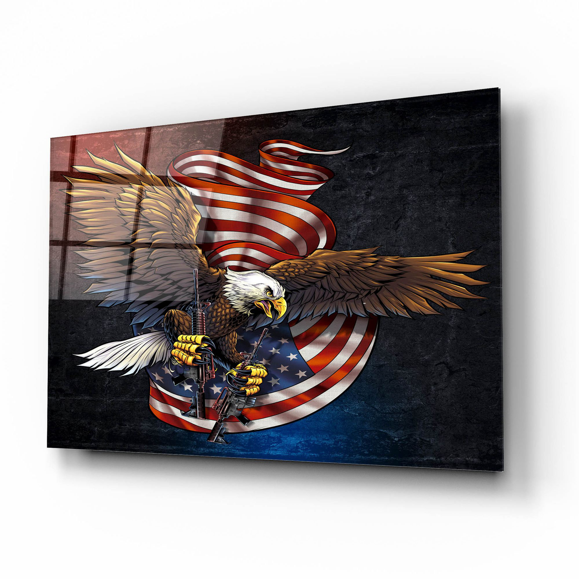 Trinx Eagle And Guns On Plastic / Acrylic By Flyland Designs Print ...