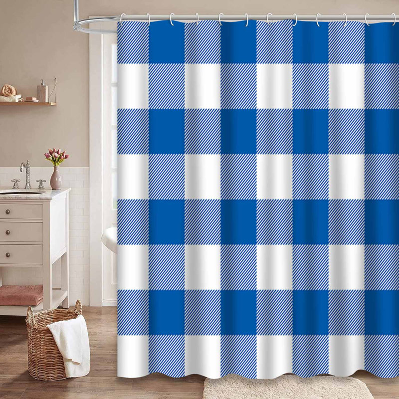 Rideau de douche transparent transparent, rideaux de douche pour la salle de bain avec 12 crochets, 72" L x 84" W